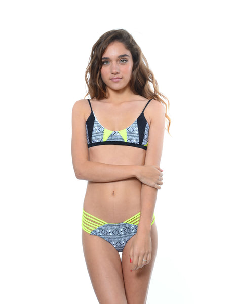 ISSA DE' MAR - Kaili Top in Shark/Neon