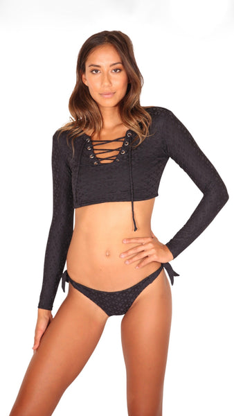 ISSA DE' MAR - Ella Top in Black Jacquard